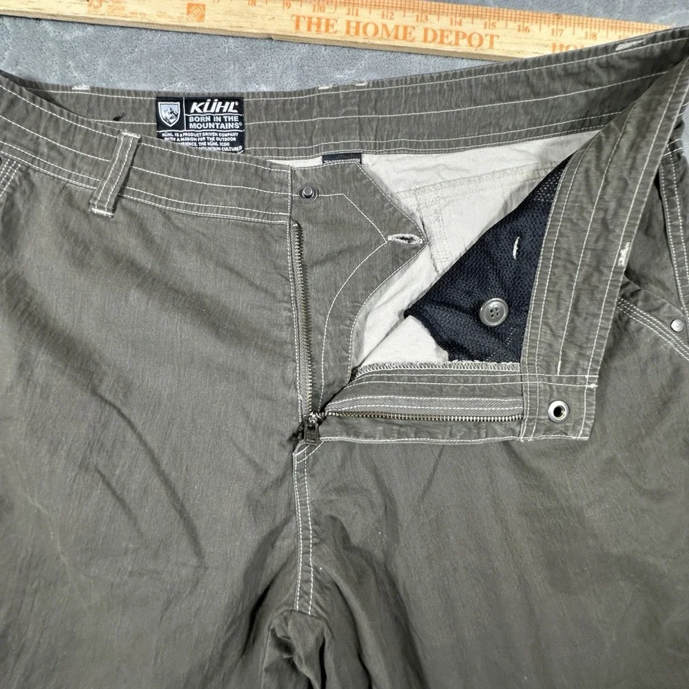 Kuhl Renegade Performance Shorts Men 38 Brown Canvas Hiking Climbing Utility 11